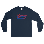 Samoa Script ~ Blue with Red Border *ADULT LONG SLEEVE*