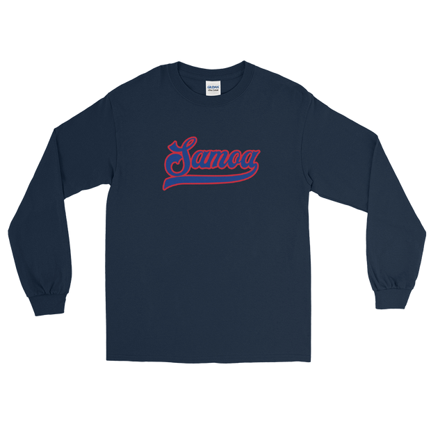 Samoa Script ~ Blue with Red Border *ADULT LONG SLEEVE*