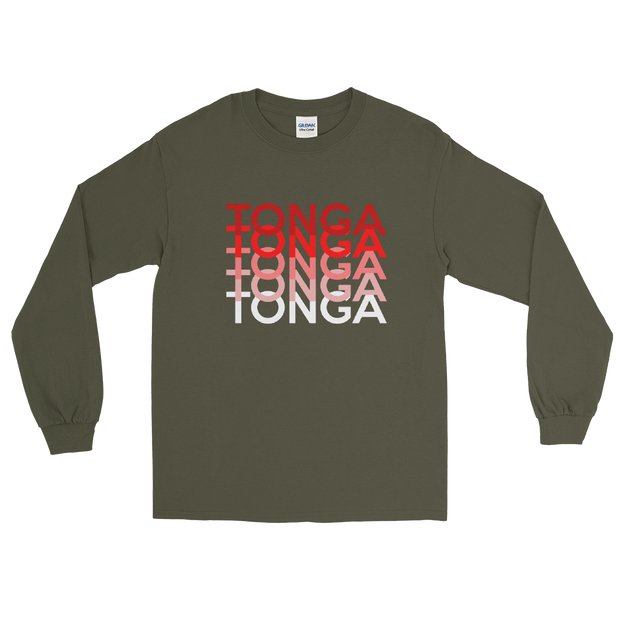 Red and White Tonga Repeat *ADULT LONG SLEEVE*