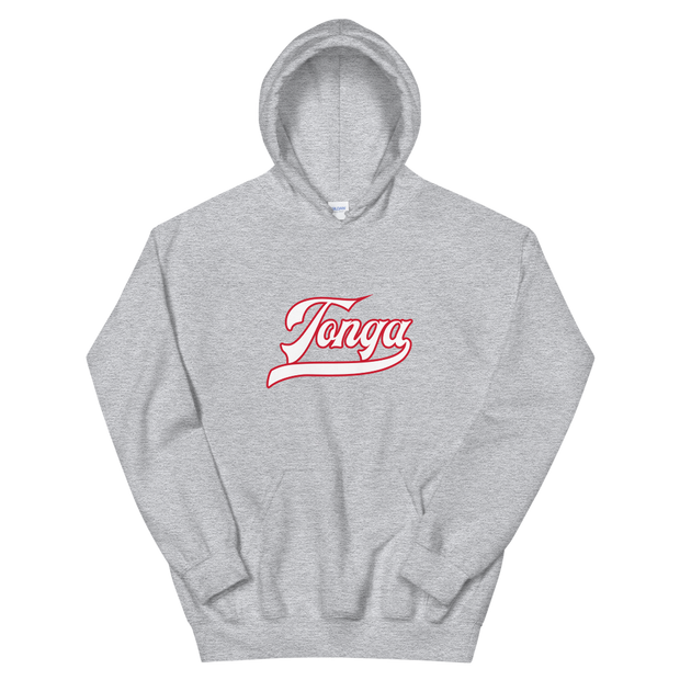 Tonga Script ~ White with Red Border *ADULT HOODIE*