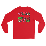 Tonga 676 - Floral Jersey with Black Border (front/back) *ADULT LONG SLEEVE*