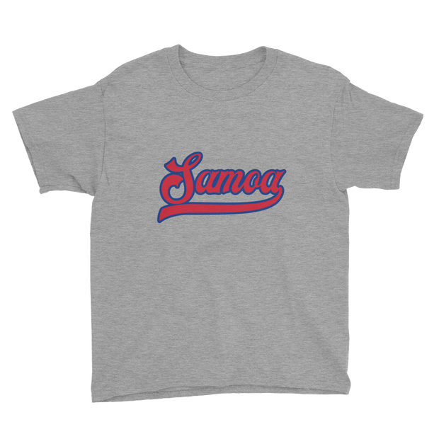 Samoa Script ~ Red with Blue Border *KIDS SHORT SLEEVE*