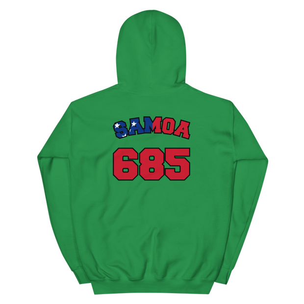 Samoa 685 - Flag with Black Border (front/back) *ADULT HOODIE*