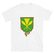 Kanaka Maoli Crest - Green with Red Border *ADULT SHORT SLEEVE*