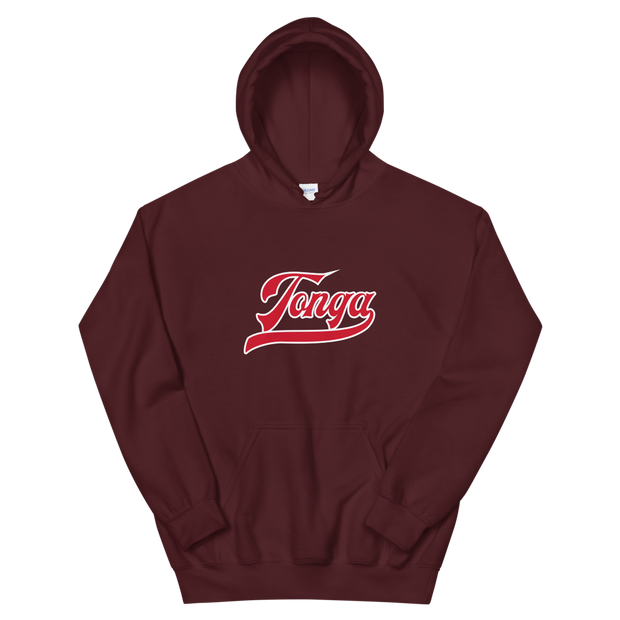 Tonga Script ~ Red with White Border *ADULT HOODIE*