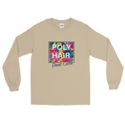 POLY HAIR, Don't Care - Black Border *ADULT LONG SLEEVE*