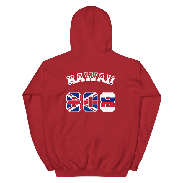 Hawaii 808 Sovereignty - Flag Jersey with White Border (front/back) *ADULT HOODIE*