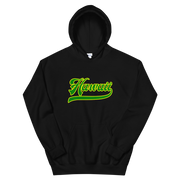 Hawaii Script ~ Green with Yellow Border *ADULT HOODIE*