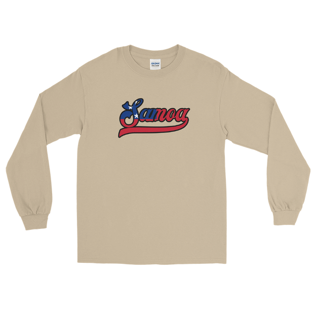 Samoa Script ~ Flag with Black Border *ADULT LONG SLEEVE*