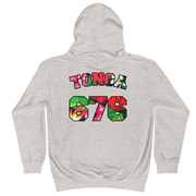 Tonga 676 - Floral Jersey with Black Border (front/back) *KIDS HOODIE*