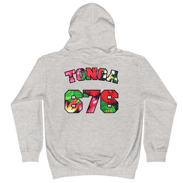 Tonga 676 - Floral Jersey with Black Border (front/back) *KIDS HOODIE*