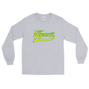 Hawaii Script ~ Yellow with Green Border *ADULT LONG SLEEVE*