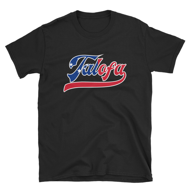 Talofa Script ~ Flag with White Border *ADULT SHORT SLEEVE*