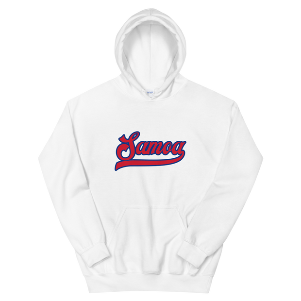 Samoa Script ~ Red with Blue Border *ADULT HOODIE*