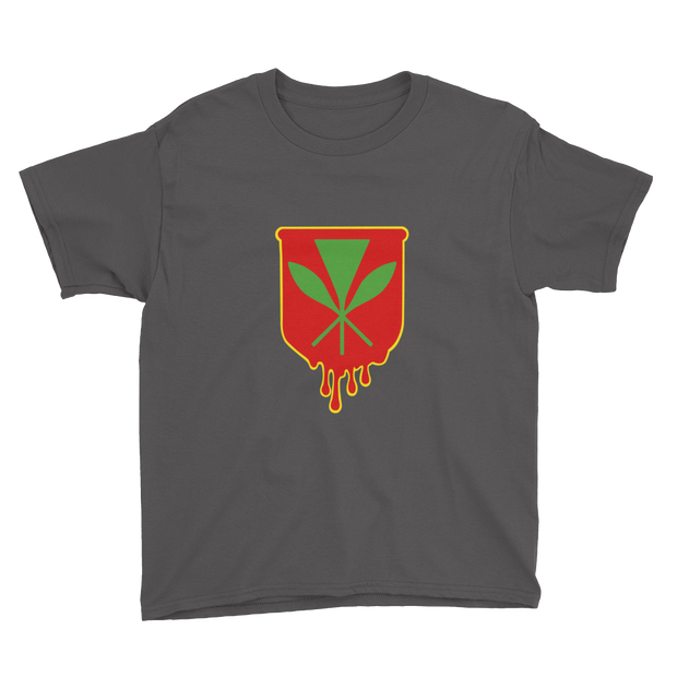 Kanaka Maoli Crest - Red with Yellow Border *KIDS SHORT SLEEVE*