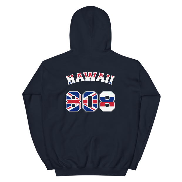 Hawaii 808 Sovereignty - Flag Jersey with White Border (front/back) *ADULT HOODIE*