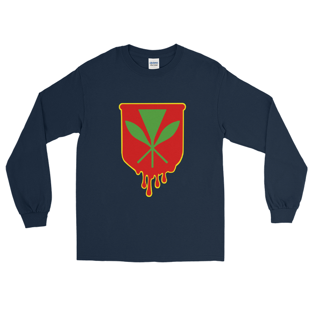 Kanaka Maoli Crest - Red with Yellow Border *ADULT LONG SLEEVE*