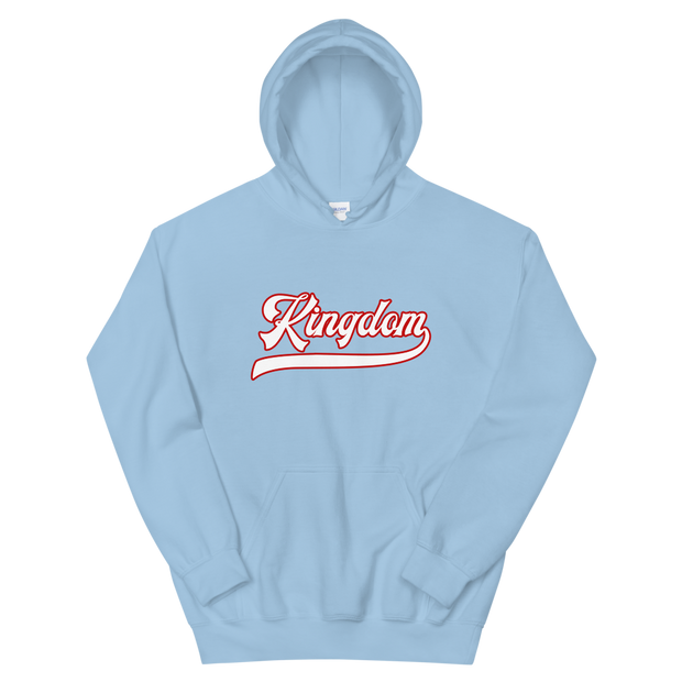 Kingdom Script ~ White with Red Border *ADULT HOODIE*