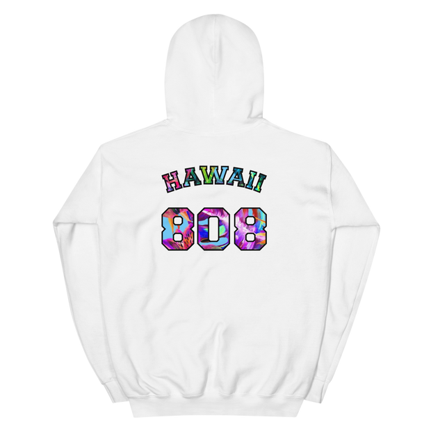 Hawaii 808 - Floral Jersey with Black Border (front/back) *ADULT HOODIE*