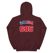 Samoa 685 - Flag with White Border (front/back)  *ADULT HOODIE*