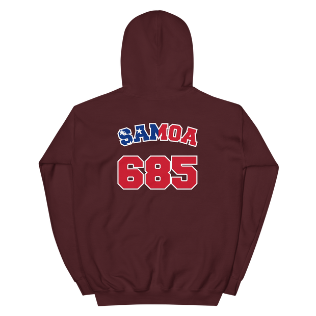 Samoa 685 - Flag with White Border (front/back)  *ADULT HOODIE*