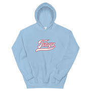 Tonga Script ~ White with Red Border *ADULT HOODIE*