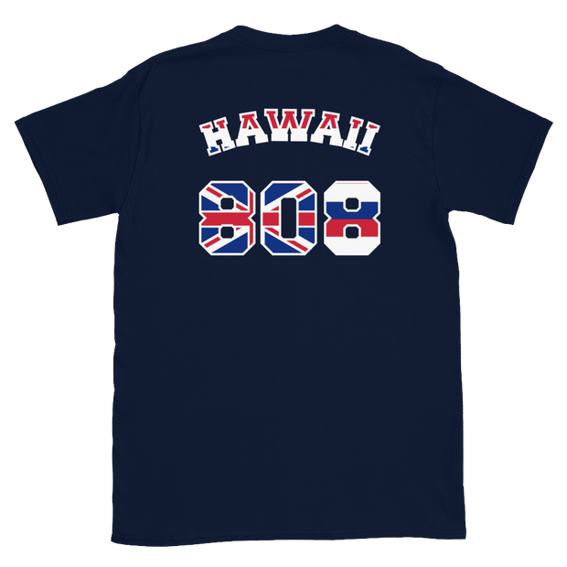 Hawaii 808 Sovereignty - Flag Jersey with White Border (front/back) *ADULT SHORT SLEEVE*