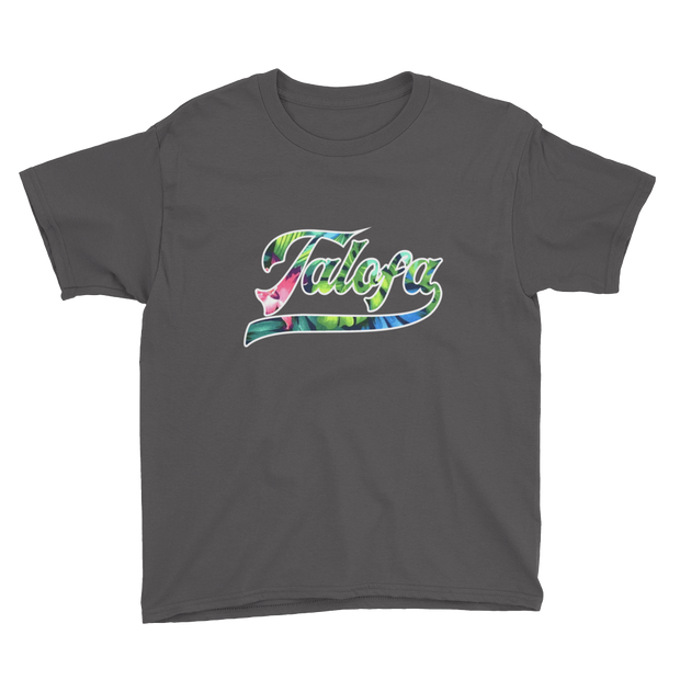 Talofa Script ~ Floral with White Border *KIDS SHORT SLEEVE*