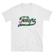 Talofa Script ~ Floral with Black Border *ADULT SHORT SLEEVE*