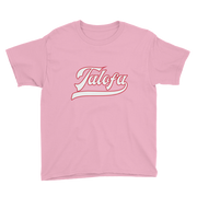 Talofa Script ~ White with Red Border *KIDS SHORT SLEEVE*