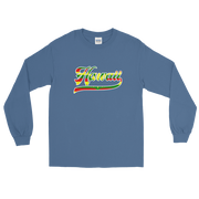 Hawaii Script ~ Flag with White Border *ADULT LONG SLEEVE*