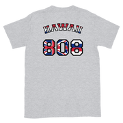 Hawaii 808 Sovereignty - Flag Jersey with Black Border (front/back) *ADULT SHORT SLEEVE*