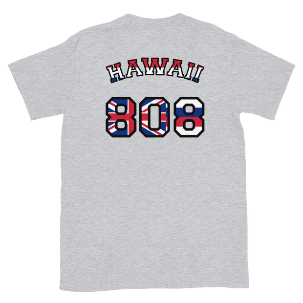 Hawaii 808 Sovereignty - Flag Jersey with Black Border (front/back) *ADULT SHORT SLEEVE*