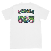 Samoa 685 - Floral Jersey with Black Border (front/back) *ADULT SHORT SLEEVE*