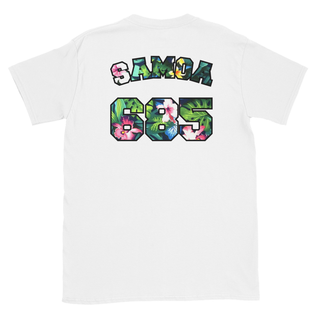 Samoa 685 - Floral Jersey with Black Border (front/back) *ADULT SHORT SLEEVE*