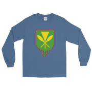 Kanaka Maoli Crest - Green with Red Border *ADULT LONG SLEEVE*