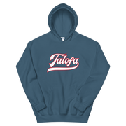 Talofa Script ~ White with Red Border *ADULT HOODIE*