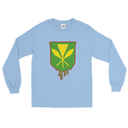 Kanaka Maoli Crest - Green with Red Border *ADULT LONG SLEEVE*