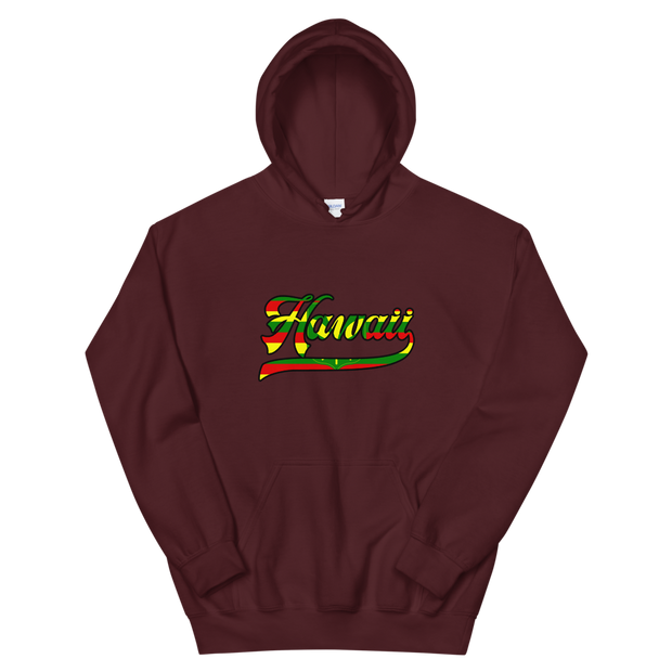 Hawaii Script ~ Flag with Black Border *ADULT HOODIE*