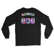 Hawaii 808 - Floral Jersey with White Border (front/back) *ADULT LONG SLEEVE*