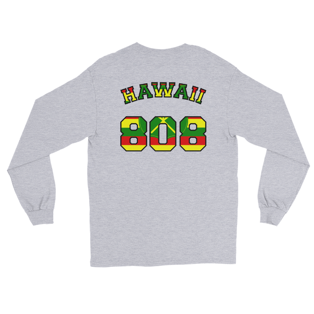 Hawaii 808 - Flag Jersey with Black Border (front/back) *ADULT LONG SLEEVE*