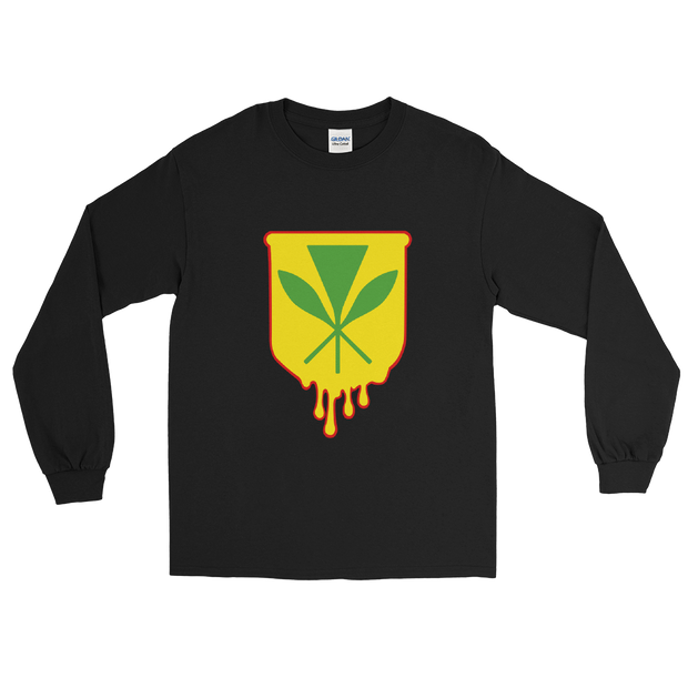 Kanaka Maoli Crest - Yellow with Red Border *ADULT LONG SLEEVE*