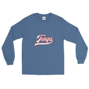 Tonga Script ~ White with Red Border *ADULT LONG SLEEVE*