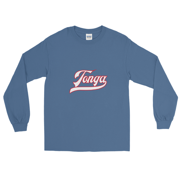 Tonga Script ~ White with Red Border *ADULT LONG SLEEVE*