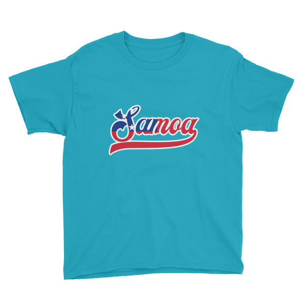 Samoa Script ~ Flag with White Border *KIDS SHORT SLEEVE*