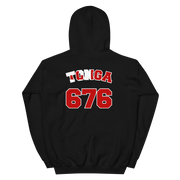 Tonga 676 - Flag with White Border (front/back) *ADULT HOODIE*